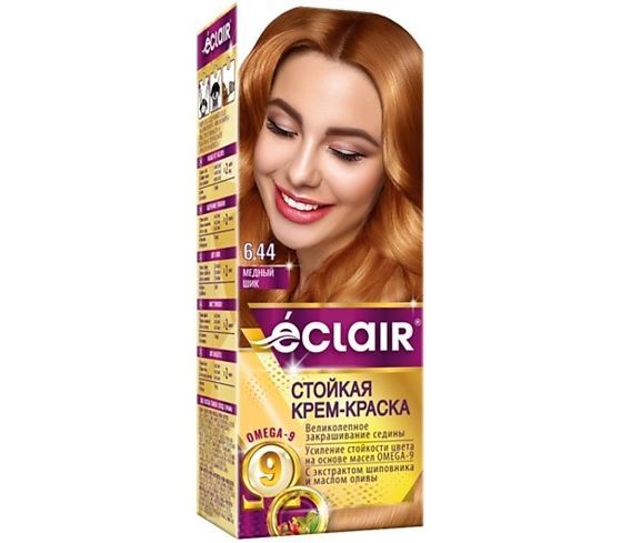 Cream hair dye "OMEGA-9" tone: 6.44, copper chic (10325855)